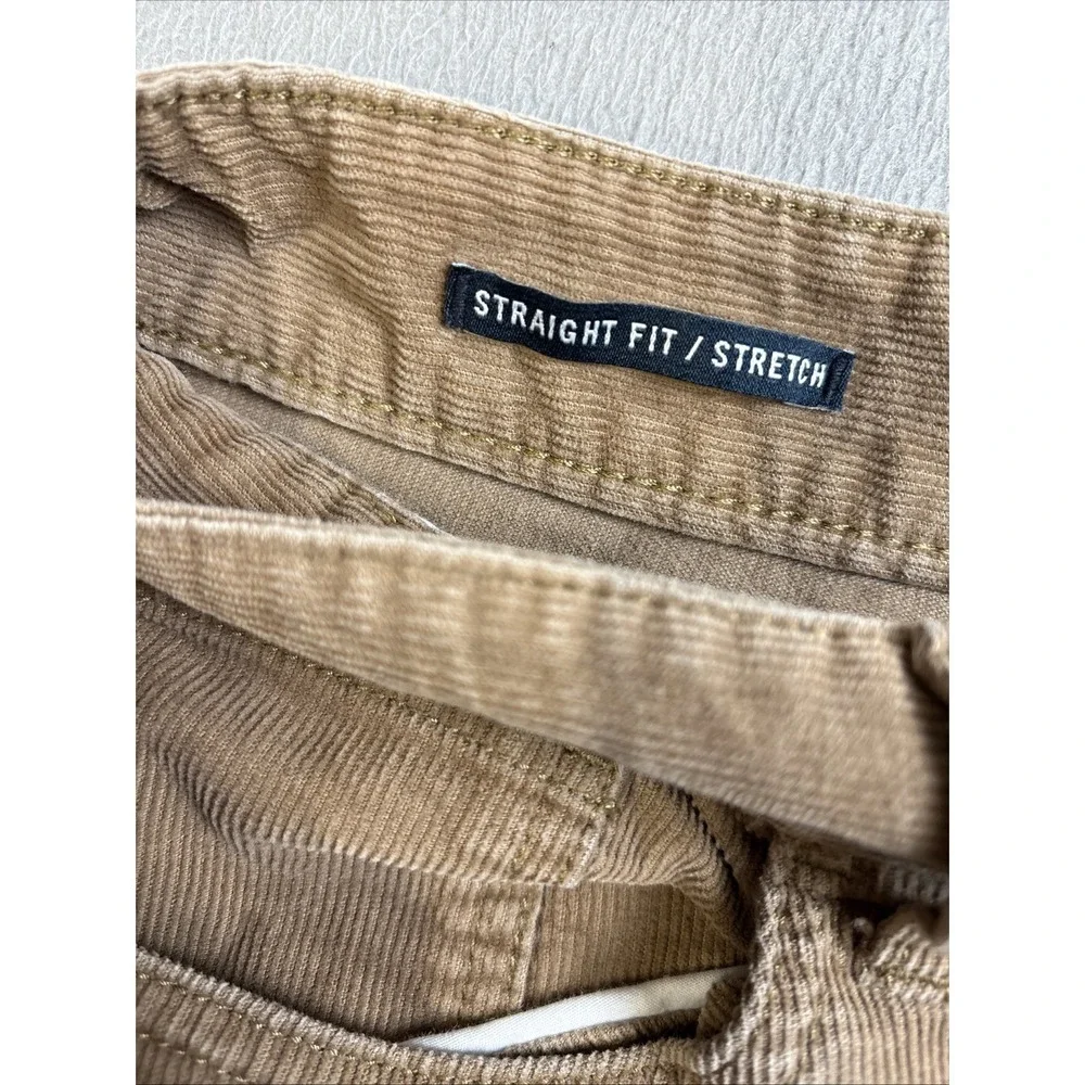 Nautica Pants Men's Size 38x32‎ Brown Corduroy Straight Fit Stretch Casual